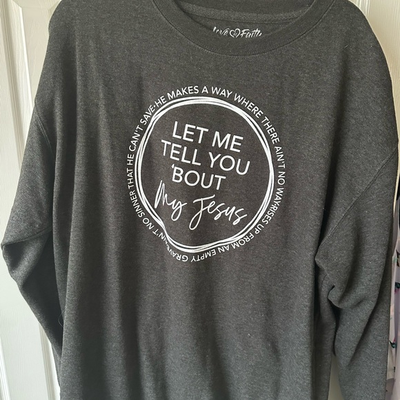 Black sweatshirt XL. Worn 1 time. Jesus - Picture 2 of 3